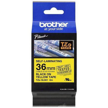 Brother TZe-SL661 laminált P-touch szalag (36mm) Black on Yellow-8m