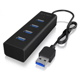   Raidsonic Icy Box Type-A to USB 3.2 Gen 1 4 port Type-A hub aluminium housing Black