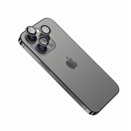 FIXED edzett üveg kamera lencsevédő iPhone 15Pro/15 Pro Max-hoz, sötétszürke