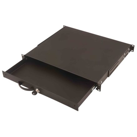 Digitus 1U lockable drawer with handle 44x481x400 mm Black (RAL 9005)