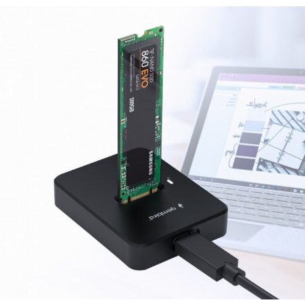 Gembird Desktop USB Type-C M.2 SATA NVME SSD Docking Station Black