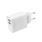 FIXED hálózati töltő, 2*USB-A kimenet, 17W, fehér
