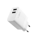 FIXED hálózati töltő, 2*USB-A kimenet, 17W, fehér
