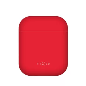   FIXED Szilikon tok, kompatibilis Airpods 1/2, Selymes, Ultra vékony, piros
