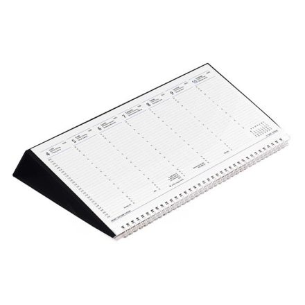 Asztali naptár kép nélküli TOPTIMER T050 fekvő fehér lapos fekete 2022.