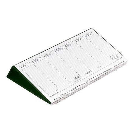 Asztali naptár kép nélküli TOPTIMER T050 fekvő fehér lapos zöld 2022.