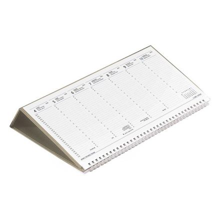 Asztali naptár kép nélküli TOPTIMER T050 fekvő fehér lapos bézs 2022.