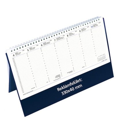 Asztali naptár kép nélküli TOPTIMER T051 álló fehér lapos kék 2022.