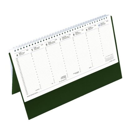 Asztali naptár kép nélküli TOPTIMER T051 álló fehér lapos zöld 2022.