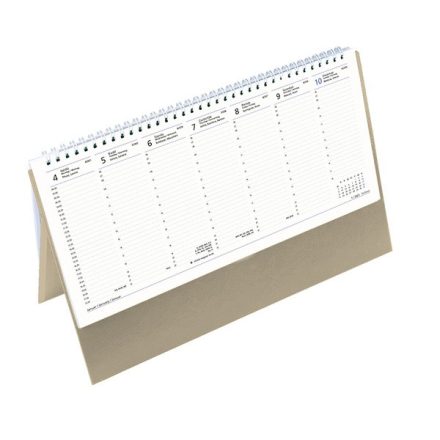 Asztali naptár kép nélküli TOPTIMER T051 álló fehér lapos bézs 2022.