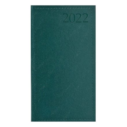 Zsebnaptár TOPTIMER Traditional T035 álló fehér lapos zöld 2022.