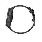 Garmin Forerunner 965 Carbon Grey DLC Titanium Bezel with Black Case and Black/Powder Grey Silicone Band