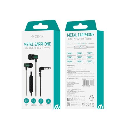 Devia Kintone Seires Metal Earphone Black/Green