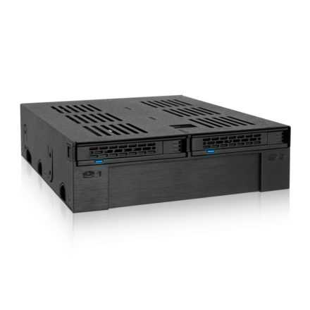 IcyDock ExpressCage MB322SP-B 2x2.5" SAS/SATA HDD/SSD Mobile Rack +3.5" Slot for External 5.25" Bay
