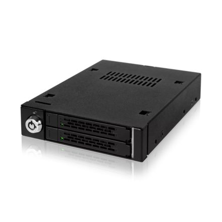 IcyDock ToughArmor MB992SK-B Full Metal 2 Bay 2.5? SATA/SAS HDD & SSD Mobile Rack for External 3.5" Drive Bay