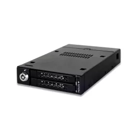   IcyDock ToughArmor RAID MB992SKR-B Rugged Full Metal Dual Bay RAID 2.5” SATA HDD & SSD Mobile Rack for External 3.5" Drive Bay