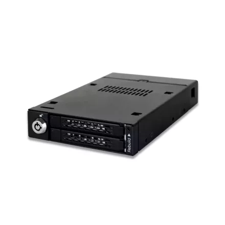 IcyDock ToughArmor RAID MB992SKR-B Rugged Full Metal Dual Bay RAID 2.5” SATA HDD & SSD Mobile Rack for External 3.5" Drive Bay
