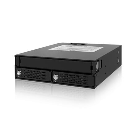 IcyDock ToughArmor MB994IKO-3SB Rugged Full Metal 2 Bay 2.5" SAS/SATA HDD & SSD Backplane Cage with Slim ODD Tray and Locking Trays for External 5.25" Bay