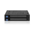 IcyDock flexiDOCK MB522SP-B Dual 2.5” SSD Dock Trayless Hot-Swap SATA / SAS Mobile Rack for Ext 3.5” Bay