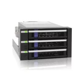   IcyDock FatCage MB153SP-B 3 Bay EZ-Tray 3.5" SATA/SAS Hard Drive Hot-Swap Backplane Cage in 2x External 5.25" Bay