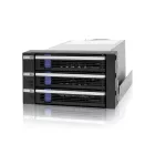 IcyDock FatCage MB153SP-B 3 Bay EZ-Tray 3.5" SATA/SAS Hard Drive Hot-Swap Backplane Cage in 2x External 5.25" Bay