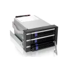 IcyDock FatCage MB153SP-B 3 Bay EZ-Tray 3.5" SATA/SAS Hard Drive Hot-Swap Backplane Cage in 2x External 5.25" Bay