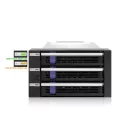 IcyDock FatCage MB153SP-B 3 Bay EZ-Tray 3.5" SATA/SAS Hard Drive Hot-Swap Backplane Cage in 2x External 5.25" Bay