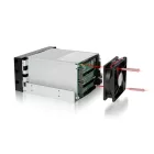 IcyDock FatCage MB153SP-B 3 Bay EZ-Tray 3.5" SATA/SAS Hard Drive Hot-Swap Backplane Cage in 2x External 5.25" Bay