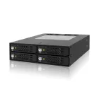 IcyDock ToughArmor MB994SK-1B Rugged Full Metal 4 Bay 2.5” SATA/SAS HDD & SDD Backplane Cage with locking Trays for External 5.25" Bay(With Keylock)