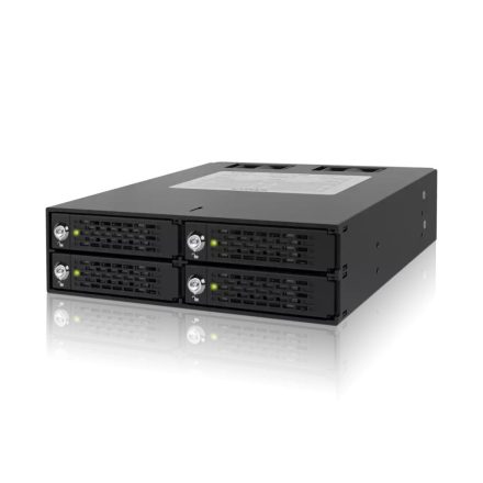 IcyDock ToughArmor MB994SK-1B Rugged Full Metal 4 Bay 2.5? SATA/SAS HDD & SDD Backplane Cage with locking Trays for External 5.25" Bay(With Keylock)
