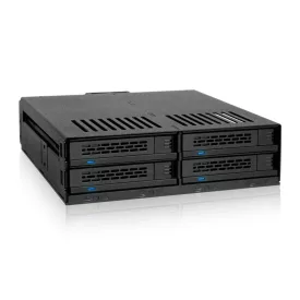   IcyDock ExpressCage MB324SP-B 4 Bay 2.5" SAS/SATA HDD & SSD Hot Swap Cage for External 5.25" Bay - Comparable to Tray-Less Design
