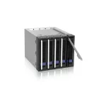 IcyDock FatCage MB155SP-B 5 Bay EZ-Tray 3.5" SATA Hard Drive Hot-Swap Backplane Cage in 3x External 5.25" Bay