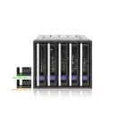 IcyDock FatCage MB155SP-B 5 Bay EZ-Tray 3.5" SATA Hard Drive Hot-Swap Backplane Cage in 3x External 5.25" Bay