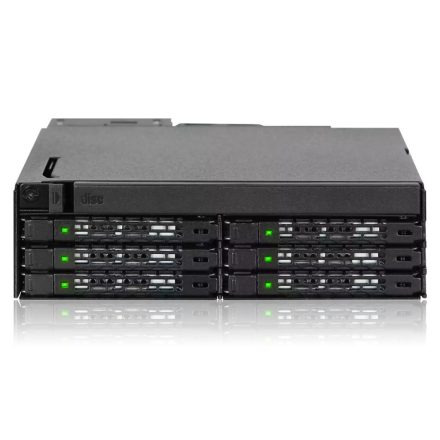 IcyDock ToughArmor MB606SPO-B 6 x 2.5" SAS/SATA SSD/HDD & Ultra Slim ODD Backplane Cage for External 5.25" Bay