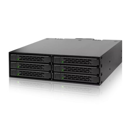 IcyDock ToughArmor MB996SP-6SB Rugged Full Metal 6 Bay 2.5" SAS/SATA HDD & SSD Backplane Cage for External 5.25" Bay