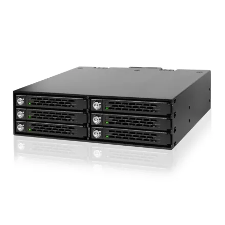 IcyDock ToughArmor MB996SK-6SB Rugged 6 x 2.5" SAS/SATA HDD/SSD Mobile Rack Enclosure for 5.25" Bay (With Keylock)
