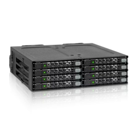 IcyDock ToughArmor MB998SP-B Rugged Full Metal 8 Bay 2.5" SATA HDD & SSD (7mm) Backplane Cage for External 5.25" Bay