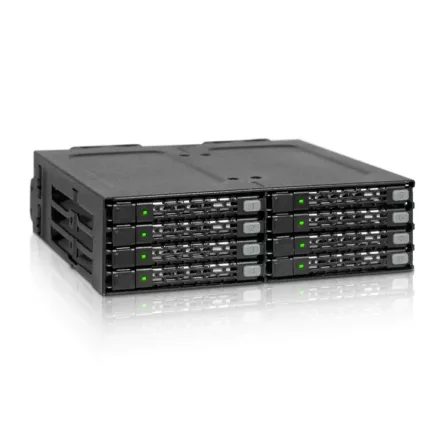 IcyDock ToughArmor MB998SP-B Rugged Full Metal 8 Bay 2.5" SATA HDD & SSD (7mm) Backplane Cage for External 5.25" Bay
