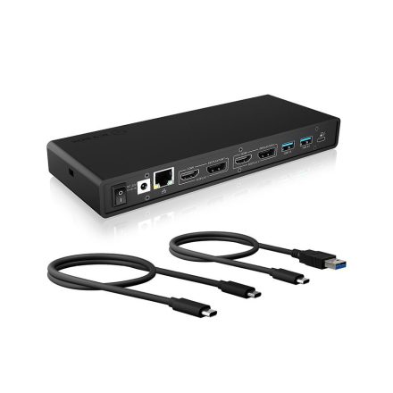 Raidsonic IcyBox IB-DK2245AC USB 3.0 Type-A + Type-C Dock with PD 65 W Black