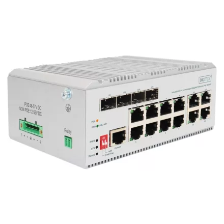 Digitus Industrial 8 port Gigabit Ethernet network PoE switch