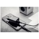 FIXED hálózati töltő, 2*USB-A kimenet, 17W + USB/USB-C kábel, fekete