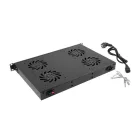 Lanberg 19" fan unit / ventilation panel with lcd 4 fans + thermostat 230V Black