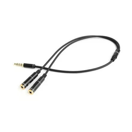 Gembird Jack stereo 3,5mm -> 2db Jack 3,5mm M/F adapter 20cm Black
