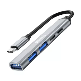 Sandberg USB-C to 3xUSB-A+2xUSB-C SAVER Silver