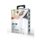 Gembird 2-port 20 W USB fast charger White