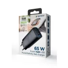Gembird 3-port 65W GaN USB PowerDelivery fast charger Black