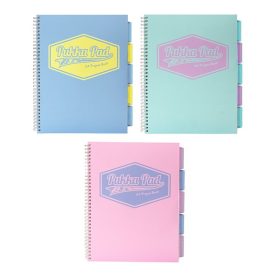   Spirálfüzet vonalas PUKKA PAD A/4 100 lapos Pastell regiszteres