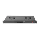 Lanberg 19" fan unit / ventilation panel with lcd 2 fans + thermostat 230V Black