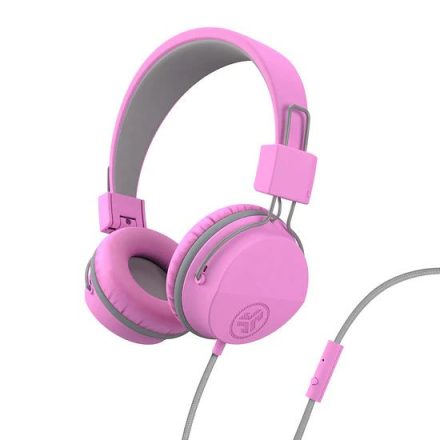 JLab JBuddies Studio On-Ear Kids Wired Headphones Pink/Grey