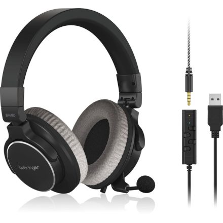 Behringer BH470U Premium Stereo Headset with Detachable Microphone and USB Cable Black/Grey